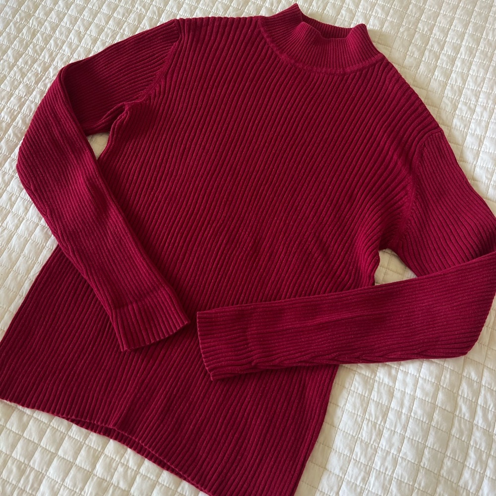 Vintage Croft and Borrow Red Knit Turtleneck